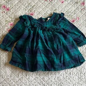Cat & Jack Green and Blue Plaid Blouse
